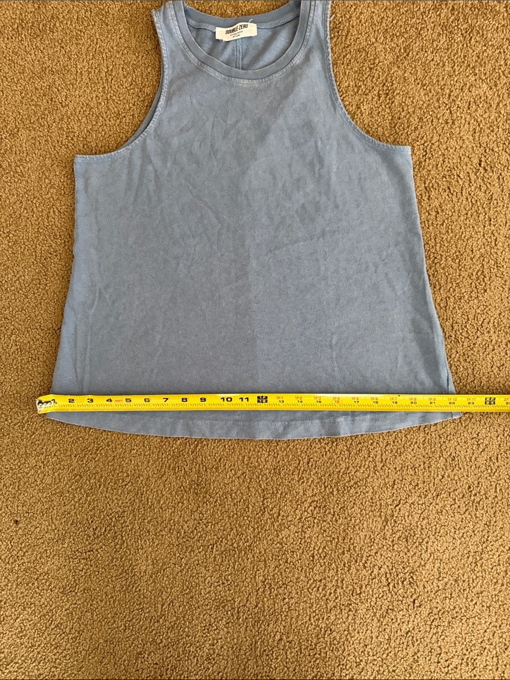 Double Zero Dusty Blue Ribbed High-Neck Tank - Picture 4 of 7